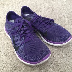 Purple Nike Flyknit Free Run 4.0 Sneaker